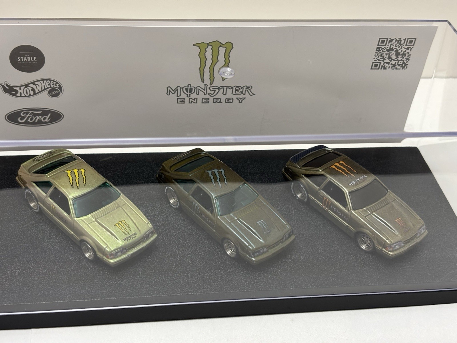 Hot Wheels FOX BODY Monster Energy 1992 Ford Mustang CUSTOMS LOT X 3 Green 🔥🏁