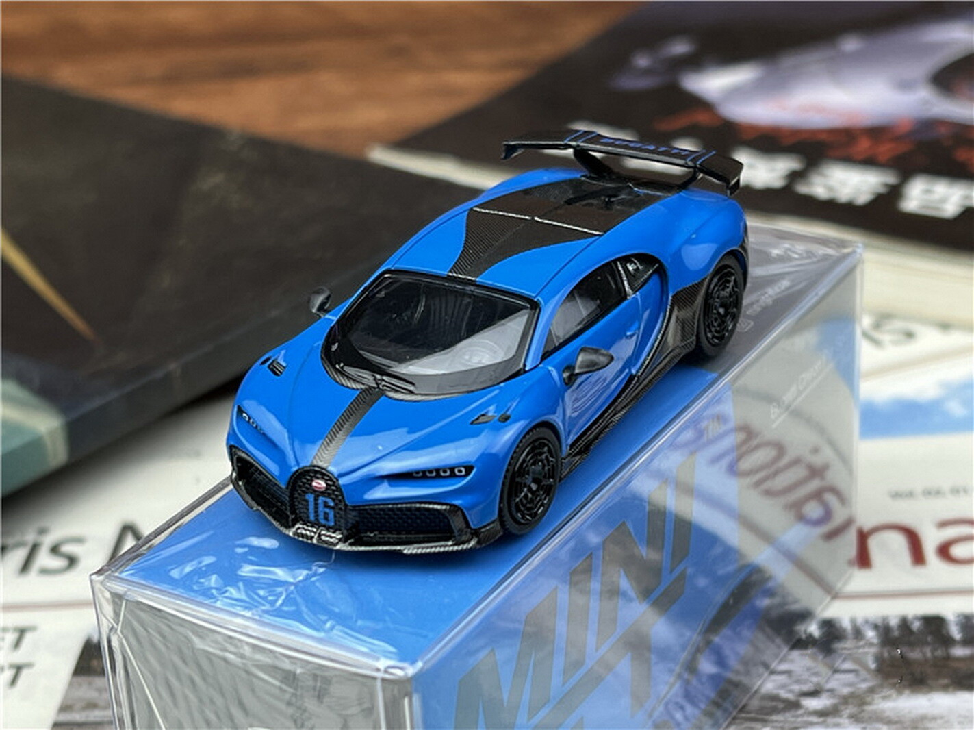1/64 Scale Bugatti Chiron Pur Sport Blue Diecast Car Model Toy Collection