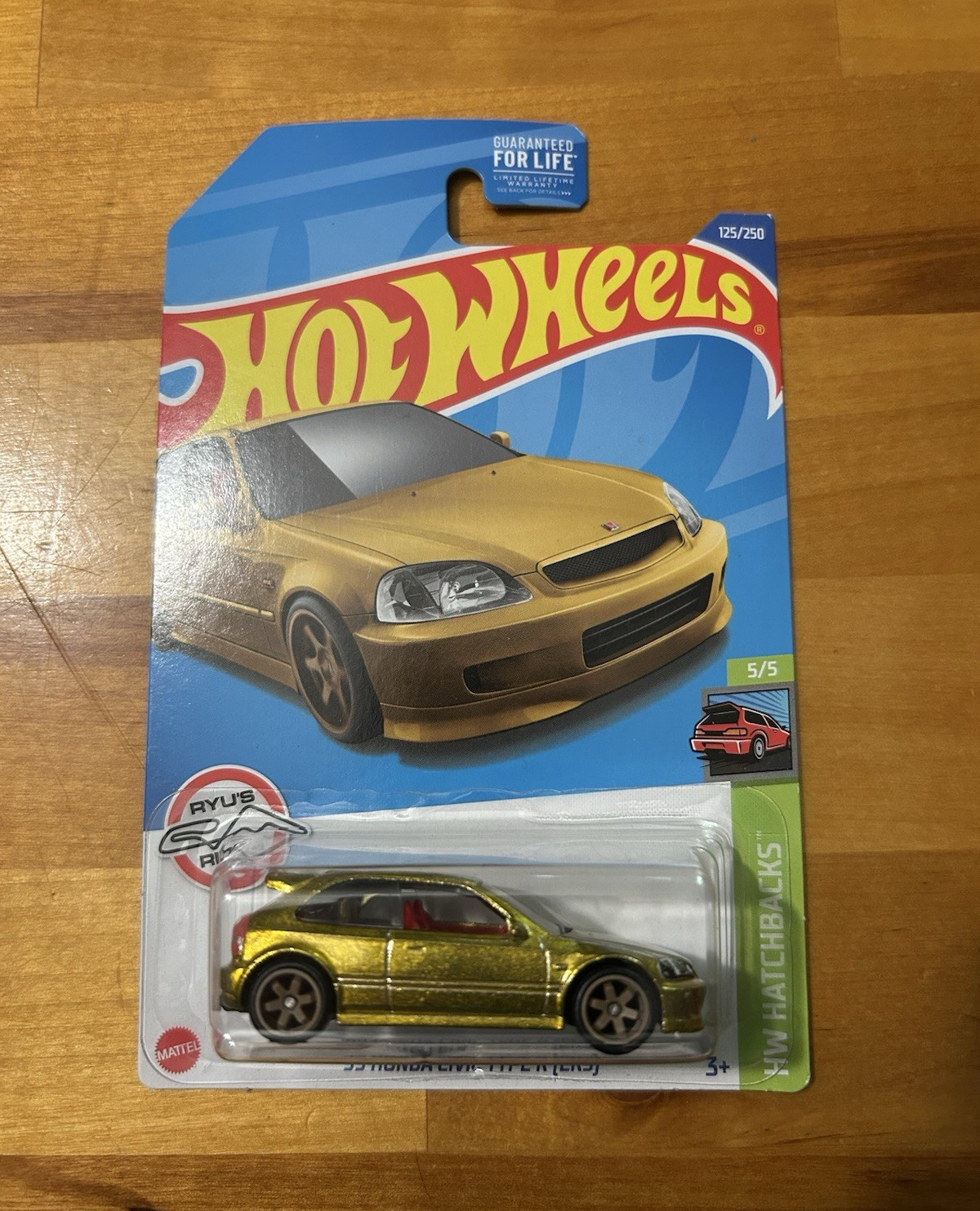 Hot Wheels 1999 Honda Civic Type R EK9 HW Hatchbacks Gold 1:64 Diecast NIB