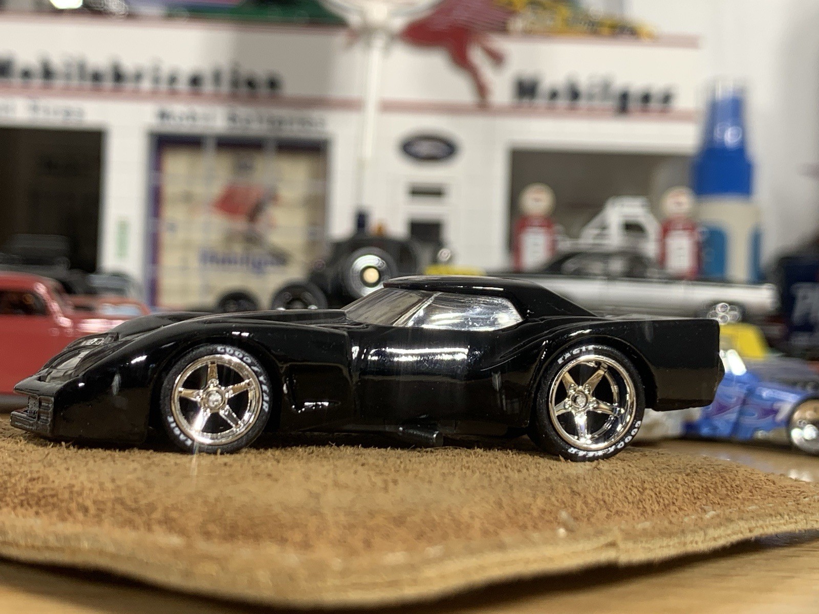 Hot Wheels Customized ‘76 Greenwood Corvette Jet Black Wheel Swap