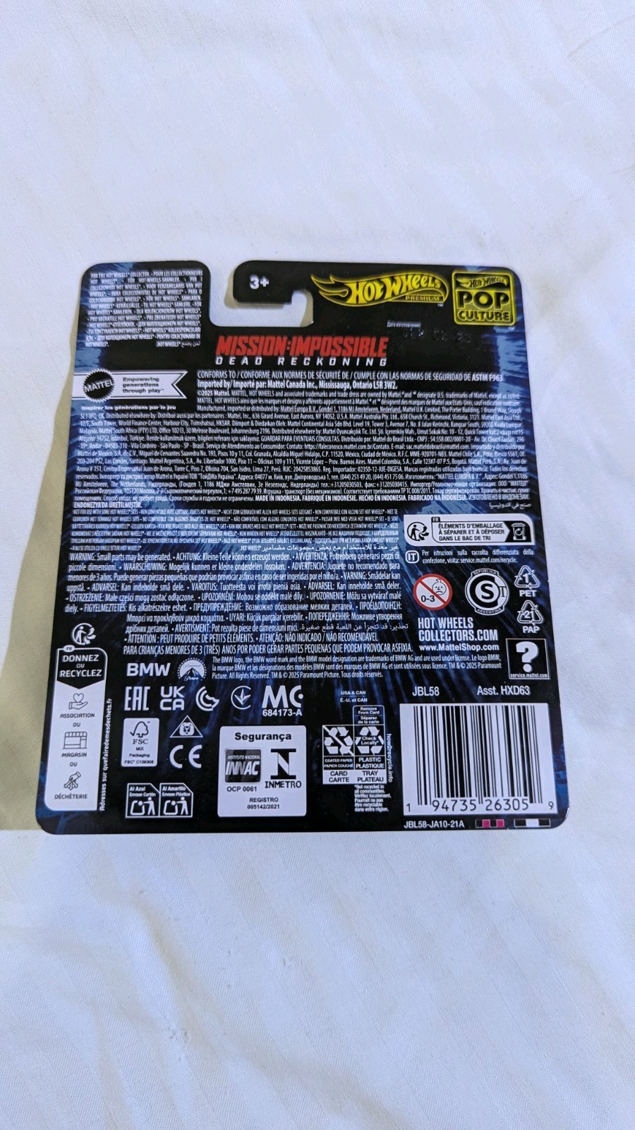 Hot Wheels BMW M5 2021 Mission Impossible Dead Reckoning HXD63-956L 1/64 Scale