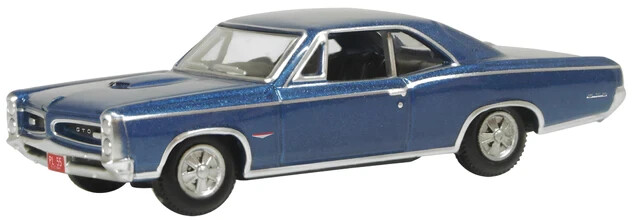 Oxford 1966 Pontiac GTO Blue 1/87 HO diecast