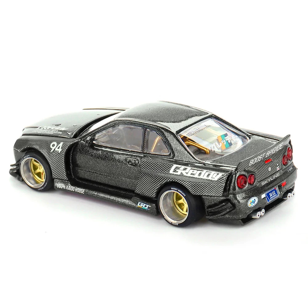 Kaido House x Mini GT 1:64 Nissan GT-R R34 Kaido Works GReddy V2 Black #222