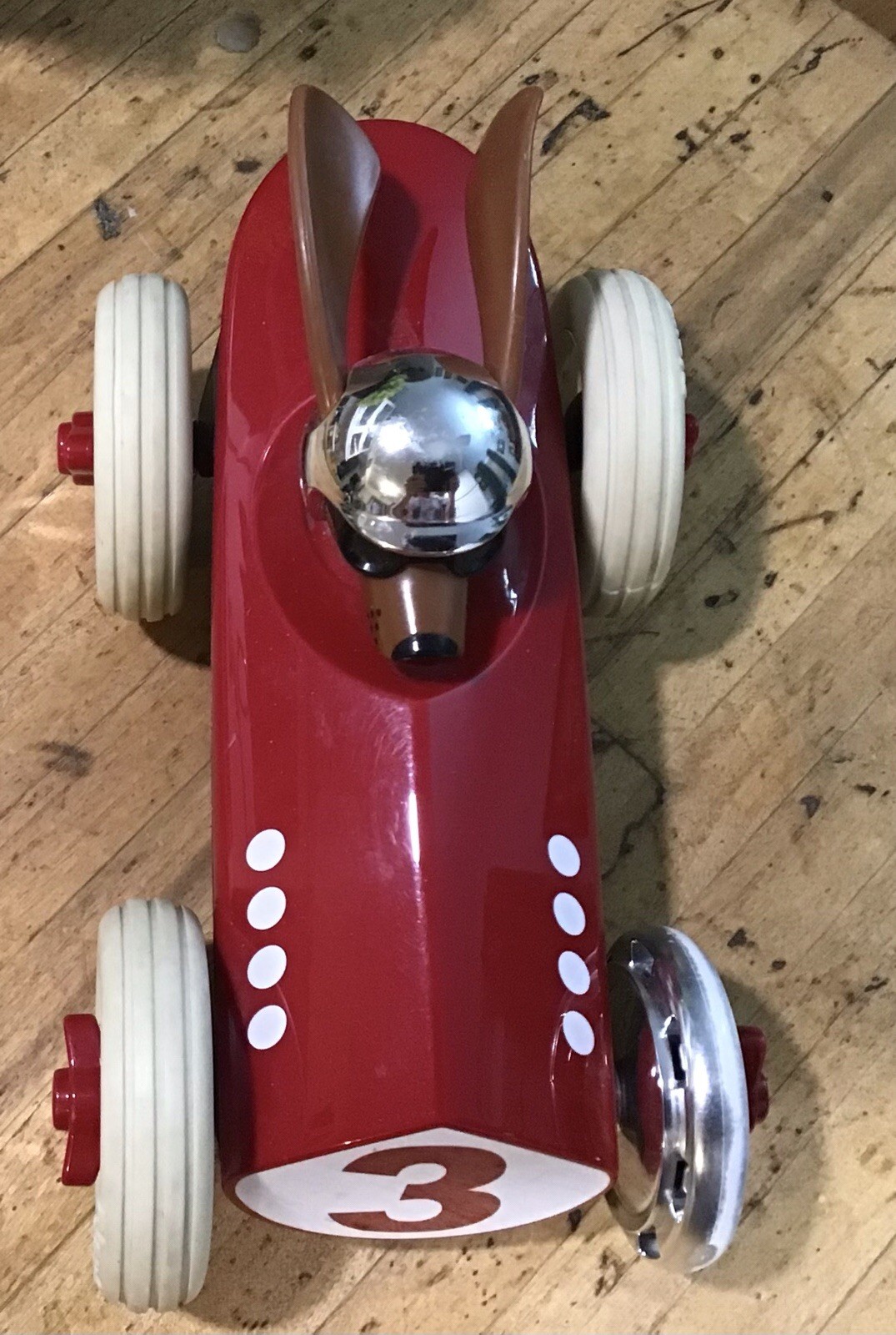 Playforever Rufus Patrick Toy Car Red Dog Racer Vintage Style #3 Push Toy