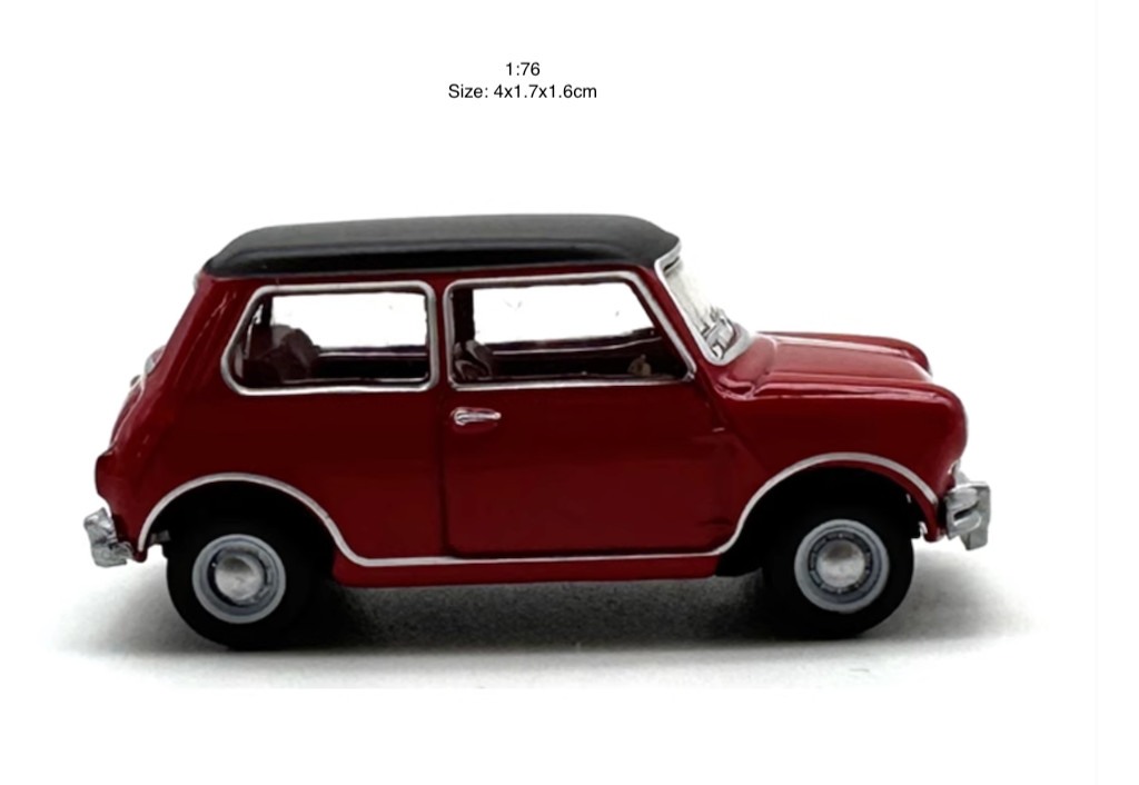 1:76 Red Austin Mini Copper S Sports Model Diecast Metal Car