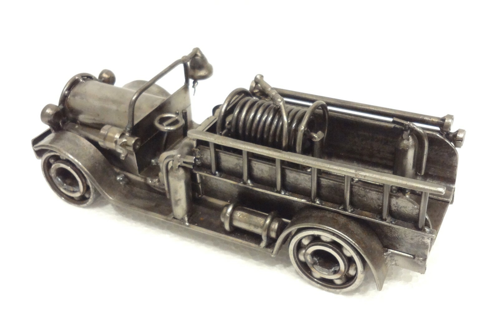 SUPERB SIGNED FIRE TRUCK MASSIVE RECYCLED METAL SCULPTURE STEAMPUNK JUNK ART SEE