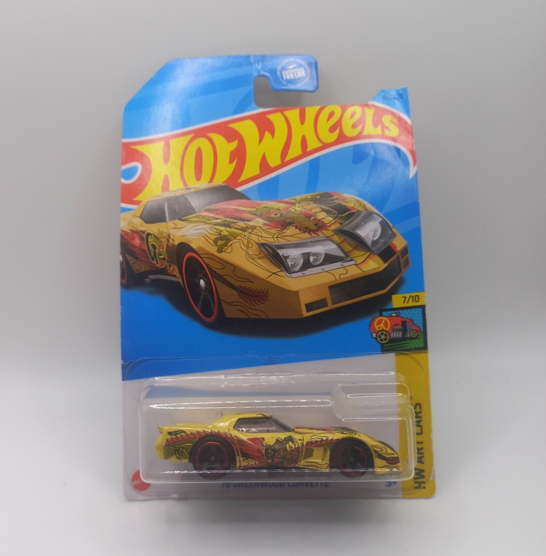 Hot Wheels Art Cars 1:64 1976 Chevy Greenwood Corvette Yellow Diecast Unopened