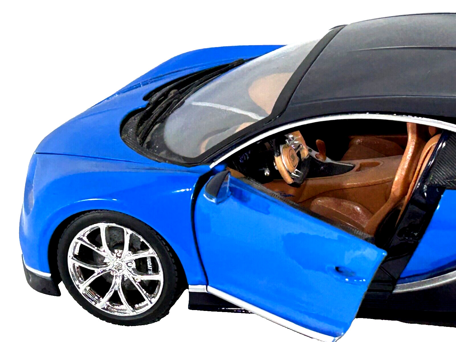 BURAGO 1:18 Scale Diecast Model Car Bugatti Chiron Blue/Black