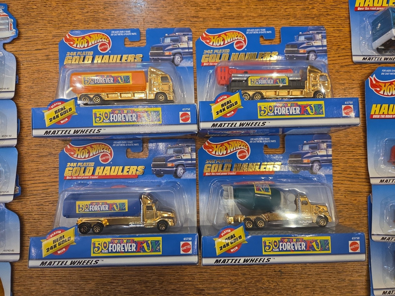 Hot Wheels 24K Plated Gold Haulers Toys R Us 50 Years Lot of 4 D57