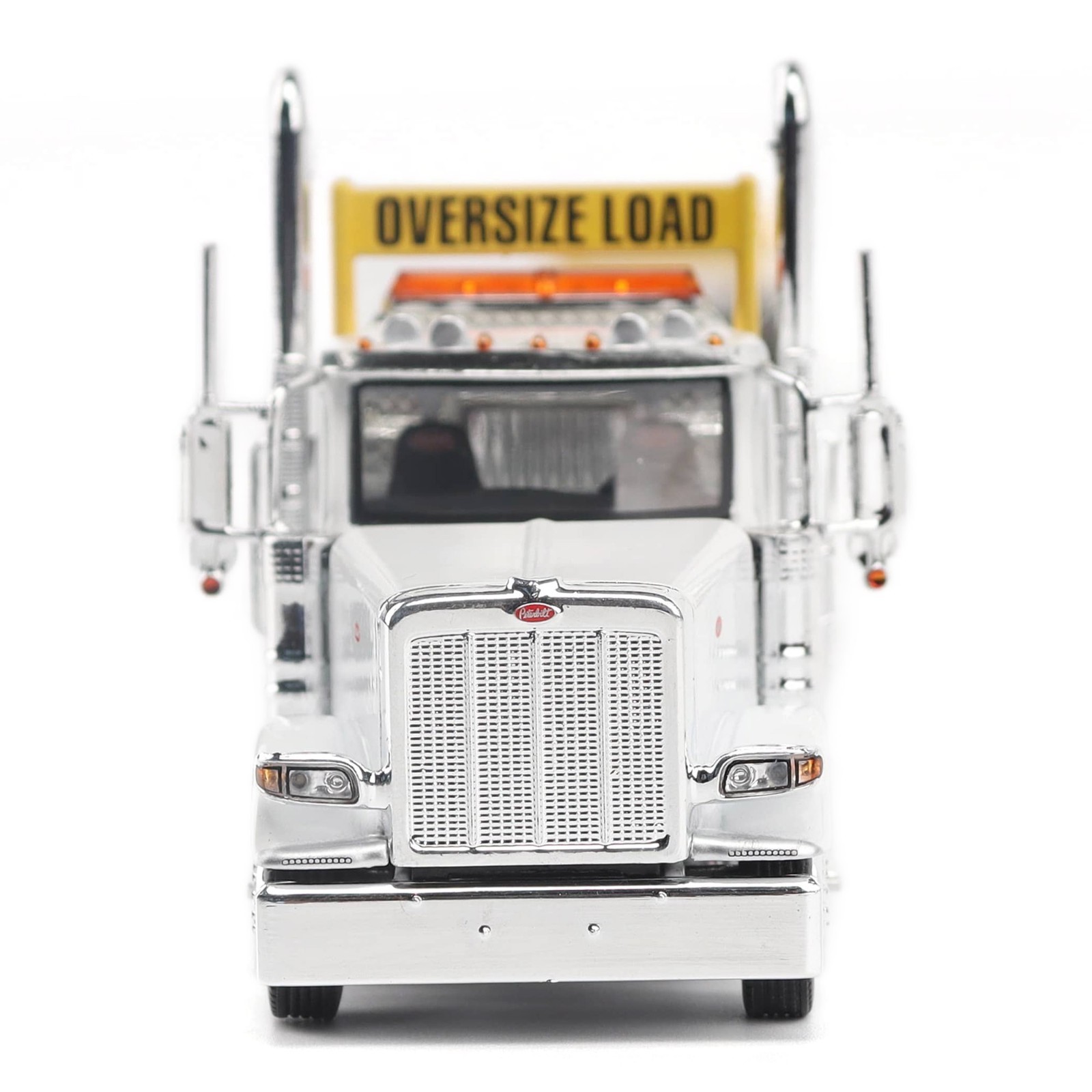 PETERBILT 589 DAY CAB & LOWBOY TRAILER WHITE 1/64 BY DIECAST MASTERS 71233