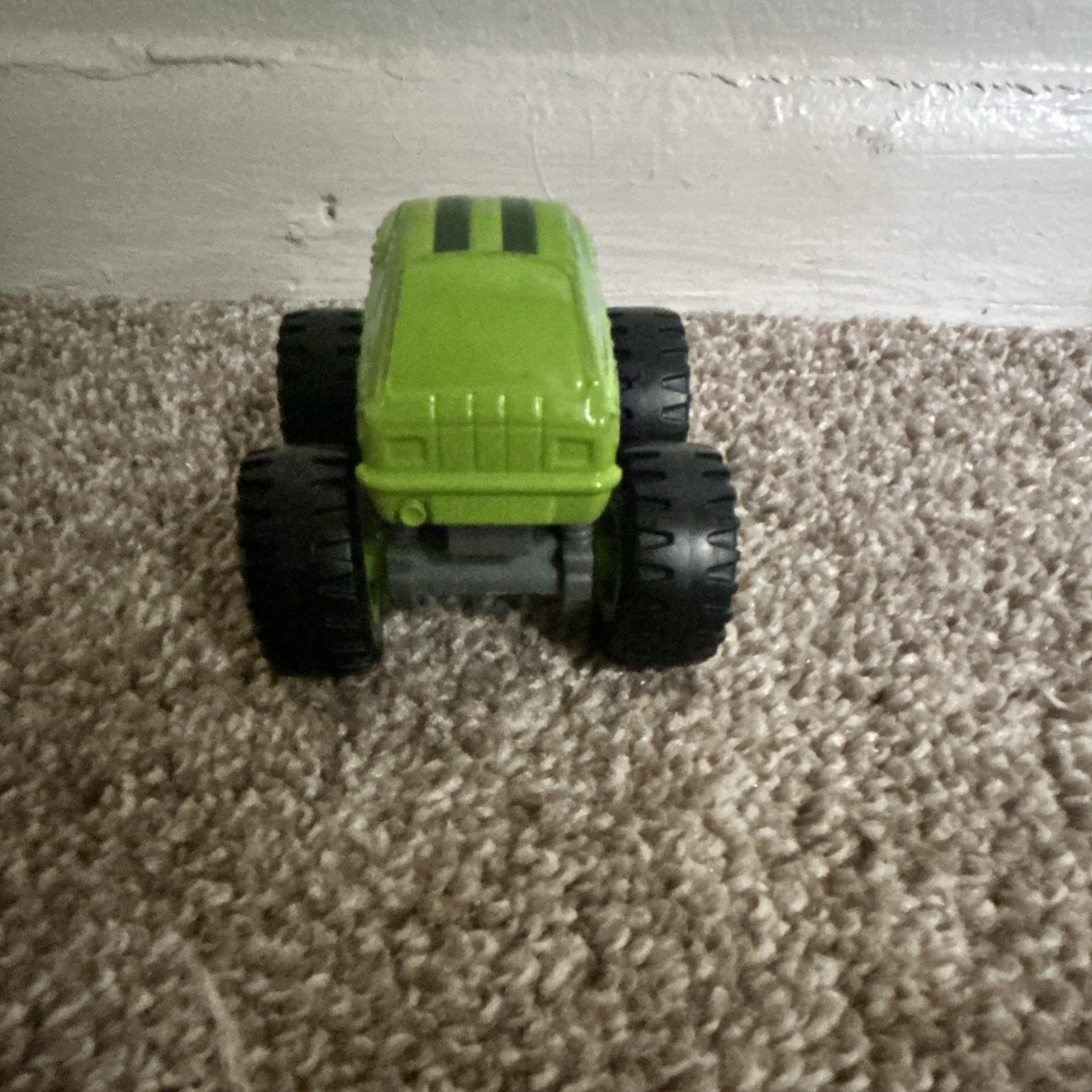 Spin Master Green & Black Monster Truck Toy Vehicle w/ Black Wheels & Stripes