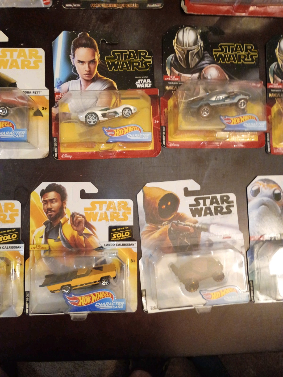 Hot Wheels Star Wars Character Cars lot of 15 Boba Fett Mandalorian BB-8 Lando