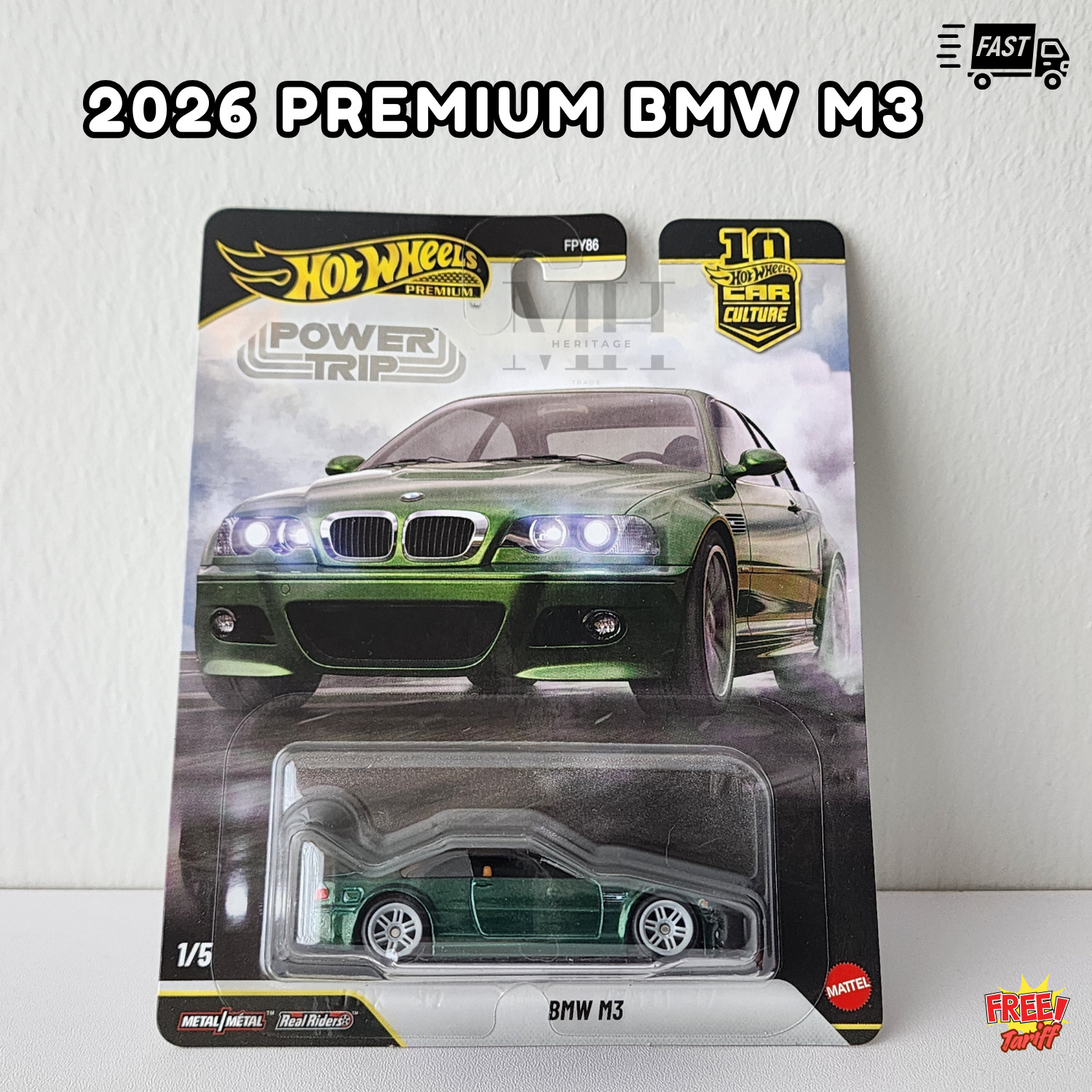 Hot Wheels 2026 Car Culture R “Power Trip” FPY86-961R BMW M3 Green NEW In Hand