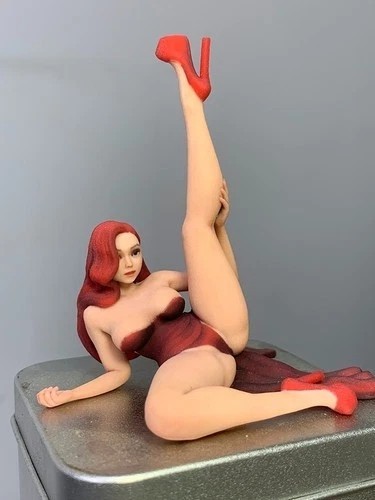 USA Miniature Figure Scene Props 1/18 Red Dress Beauty Girl Diorama Resin Sculpt