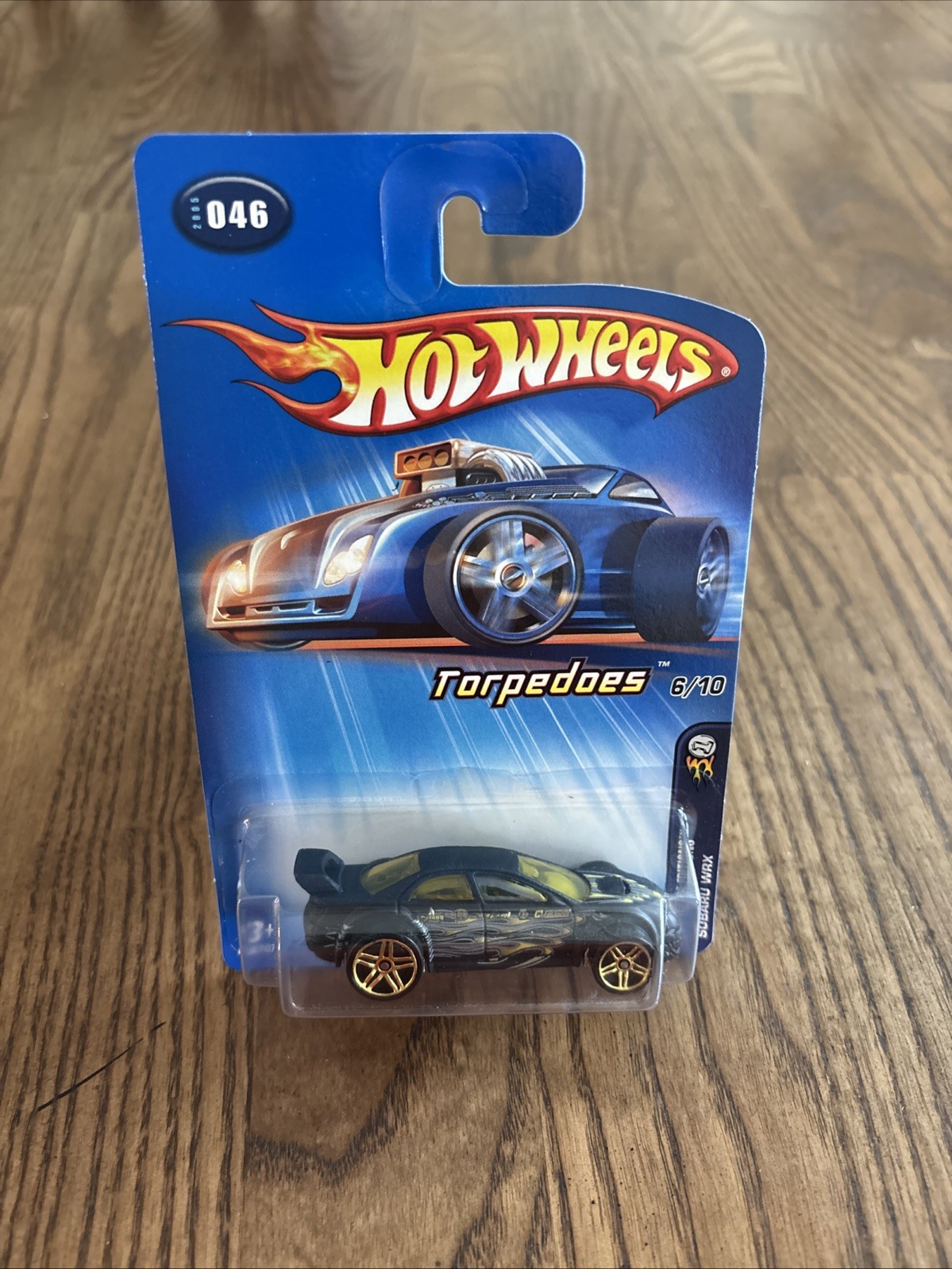 2005 Hot Wheels First Editions Torpedoes 6/10 Subaru WRX Black Body Gold Pr5