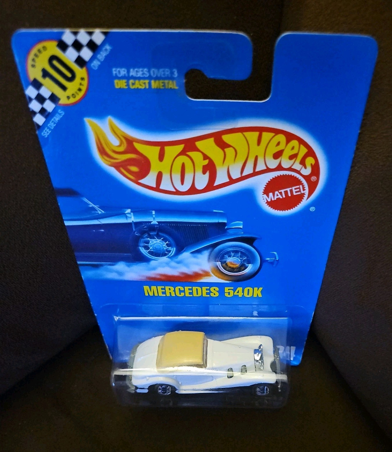 HOT WHEELS 🔥 MERCEDES 540K 🔥 COLLECTOR #134 🔥 SPEED POINTS CARD 🔥 1990 🔥