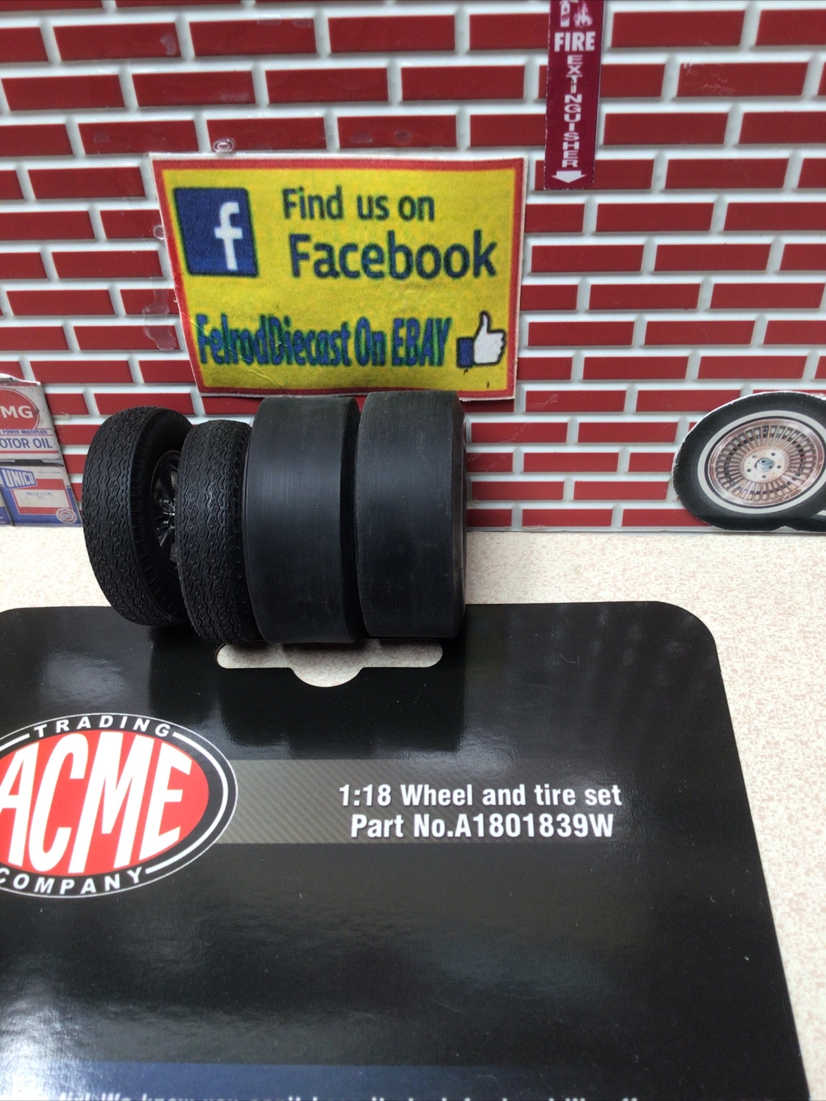 1/18 ACME Drag Wheel and Tire Set From A/FX 1965 Tasca Ford Mustang A1801839W