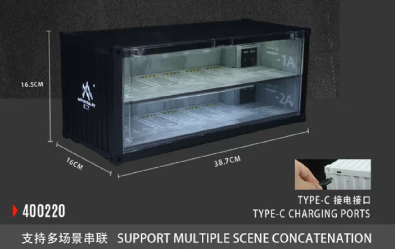 MoreArt Container Underground Parking Garage Diorama Mini Car Scene New