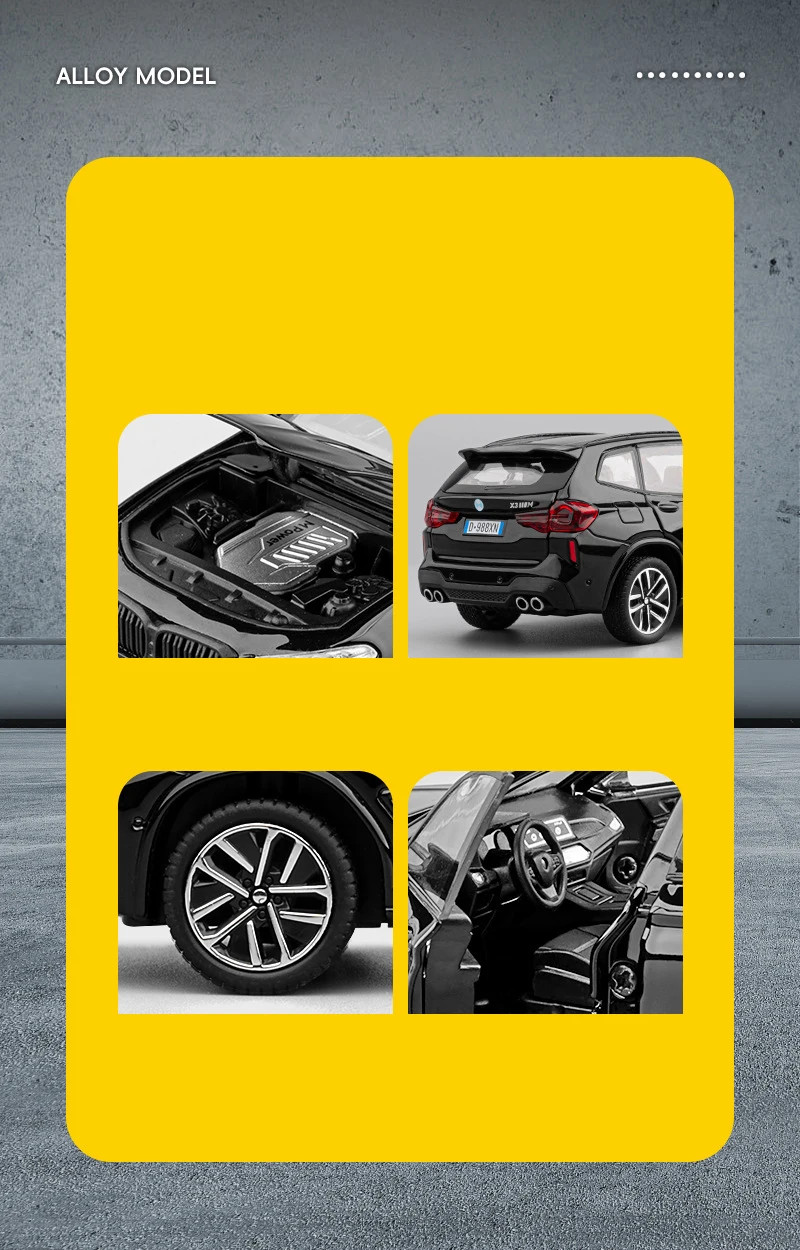 1:32 BMW X3M X3 SUV 2025 Alloy Diecast Car Model Sound Light Kid’s Collectibles