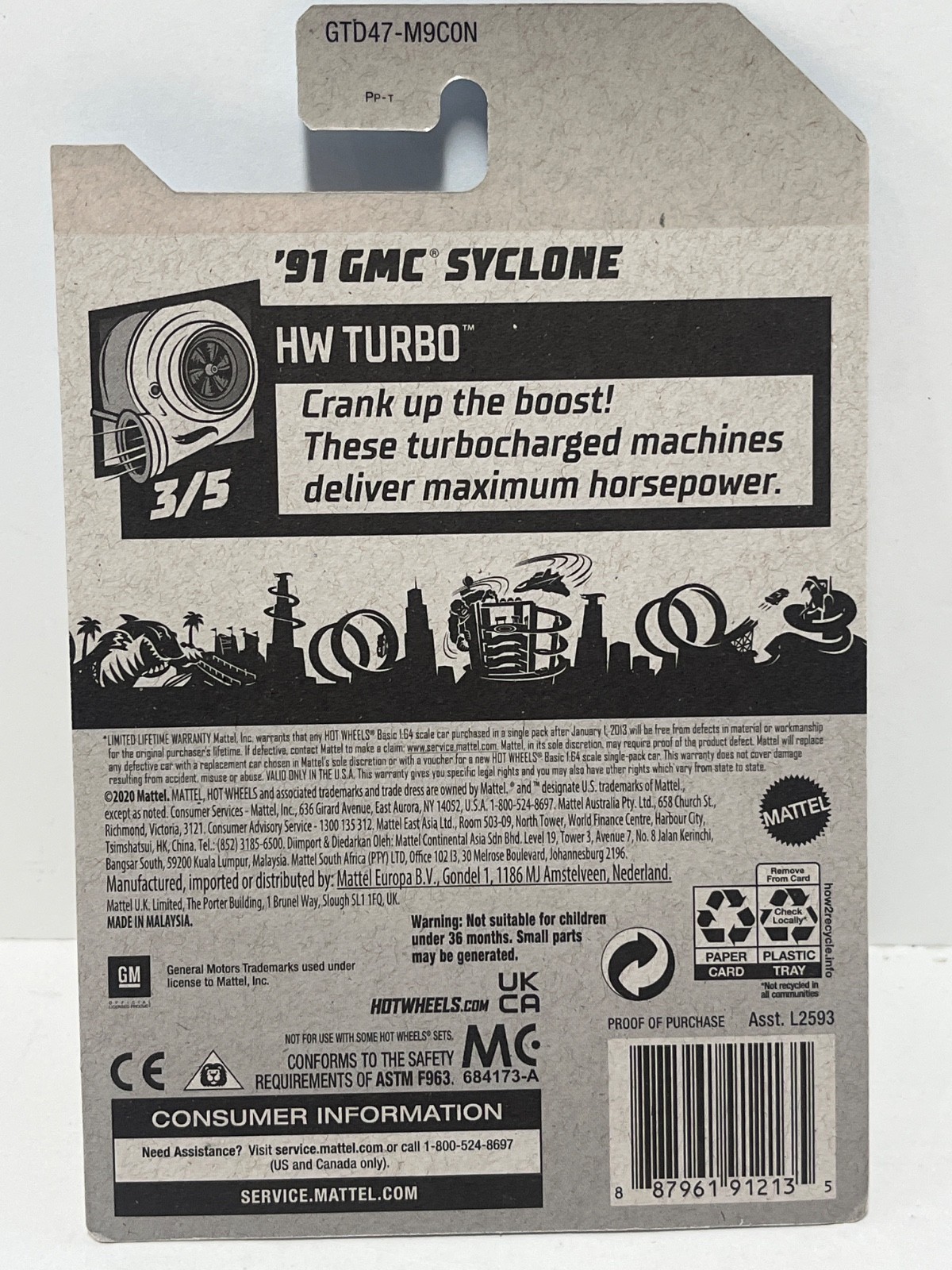 Hot Wheels ’91 GMC Syclone Kroger Exclusive Yellow