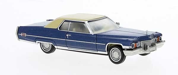 BREKINA 1972 CADILLAC DEVILLE DARK BLUE HO 1/87 PLASTIC