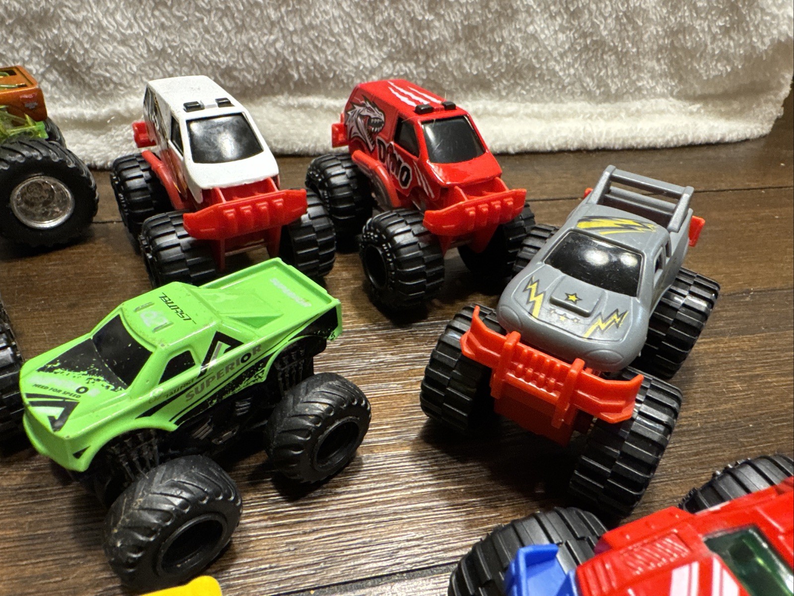 Lot Of 13 Monster Trucks Die-cast And Plastic