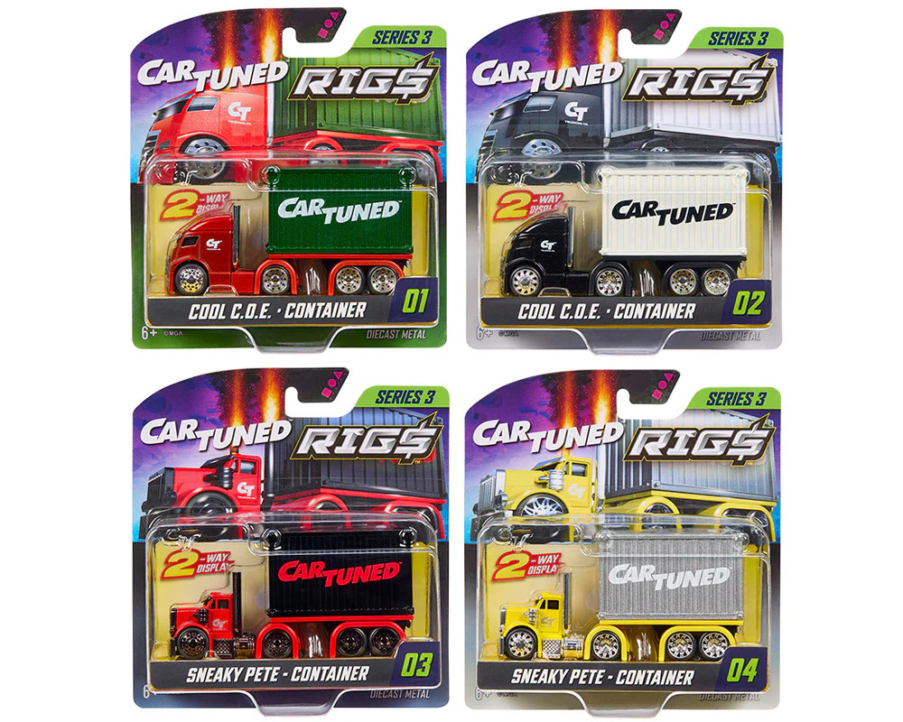 Car Tuned 1:64 Container Rigs Series 3 – Assortment Set Of 4 *SEALED*