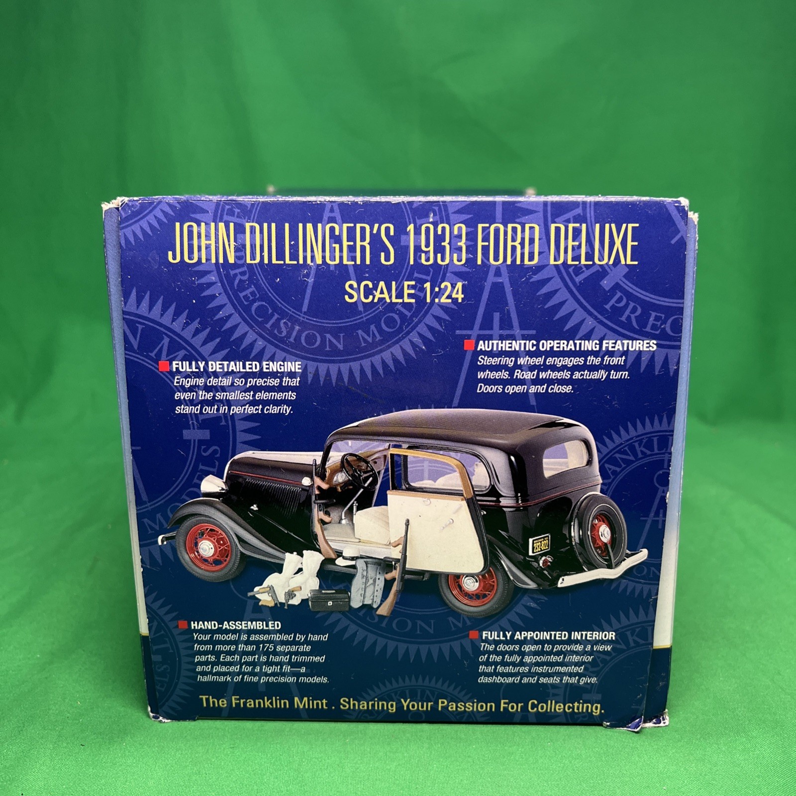 Franklin Mint Ford Deluxe 1933 1:24 Black Diecast Car John Dillinger (42)