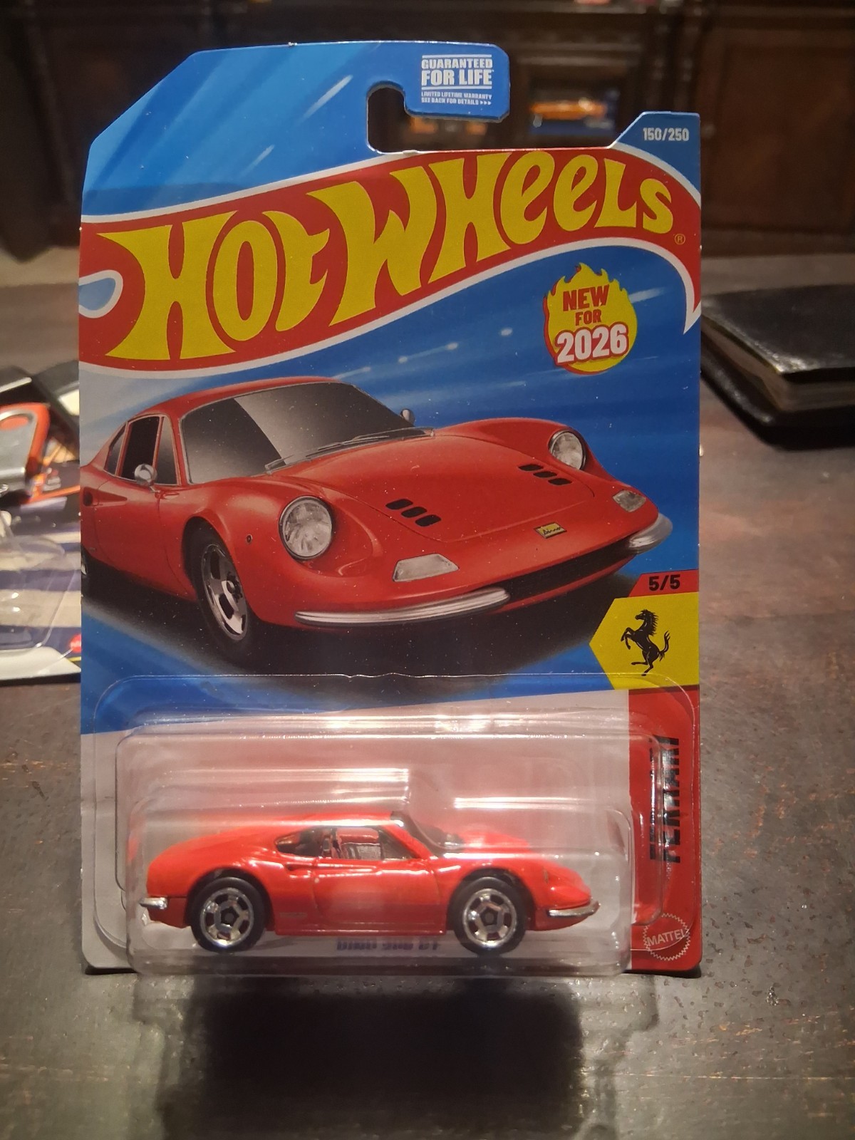 Dino 206 GT #150 Red 5/5 Ferrari US Card 2026 Hot Wheels