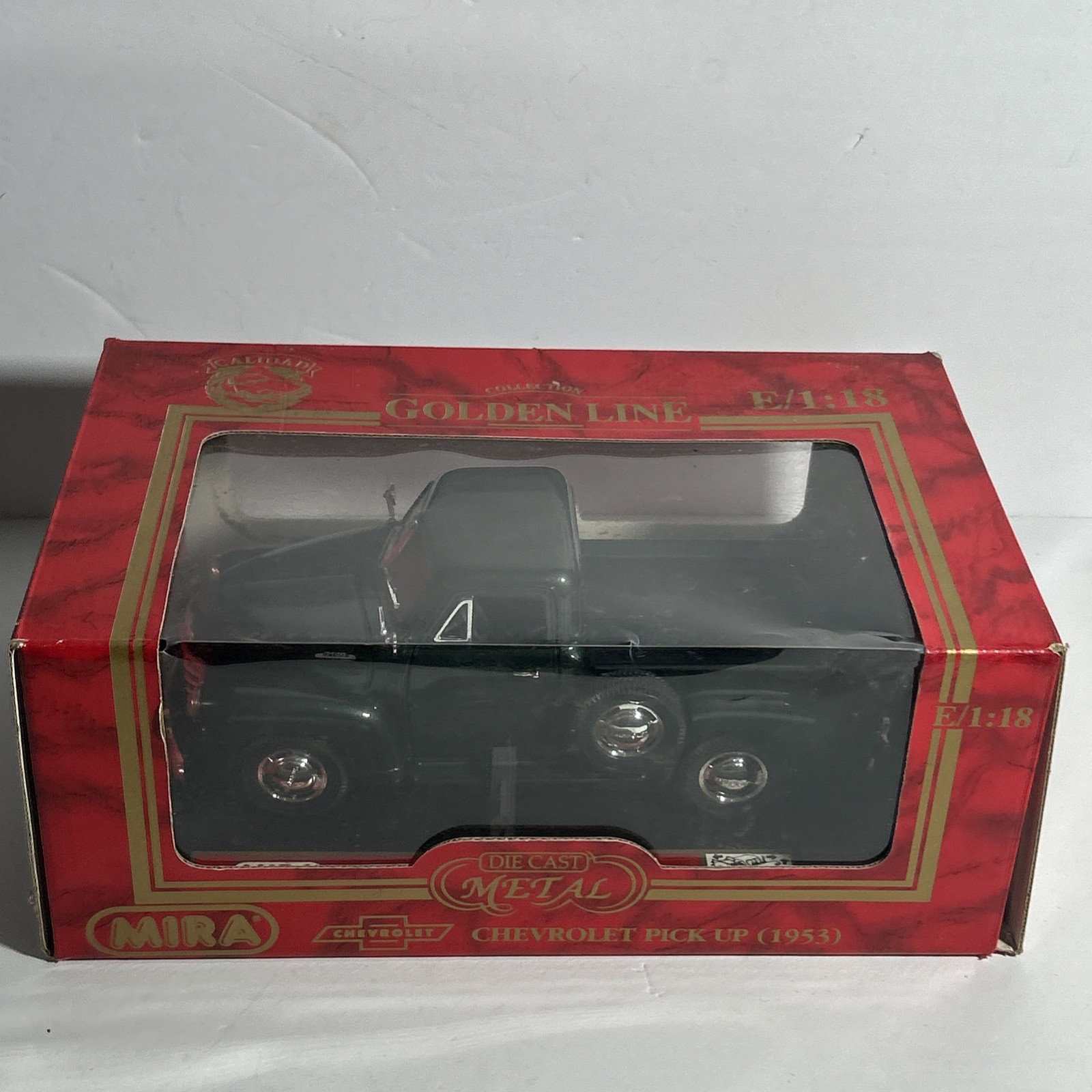 1953 Chevrolet 3100 Mira Golden Line 1:18 Pickup Truck Green Diecast w/Box