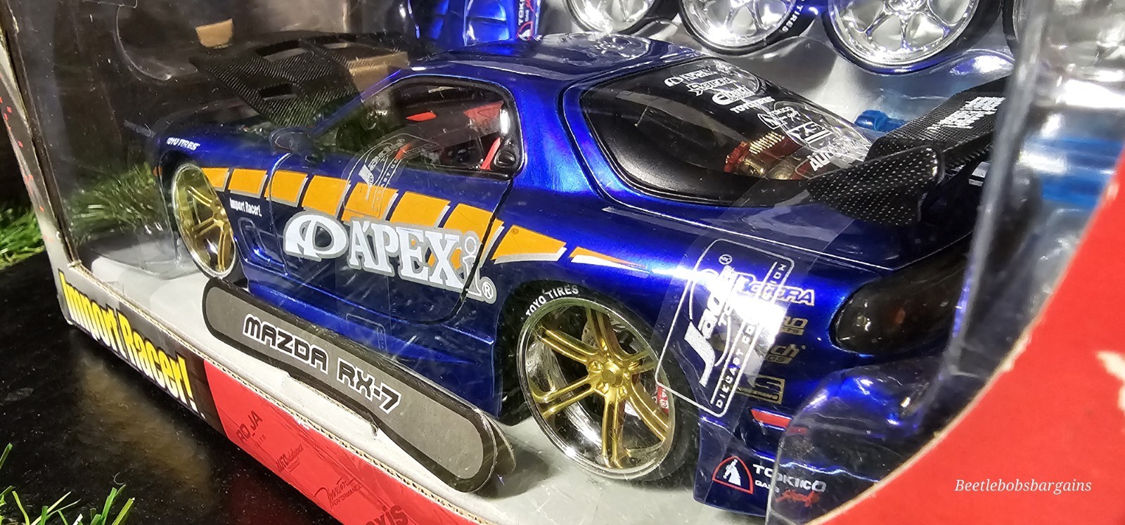 Vntg 2003 Jada Import Racer Mazda RX-7 Apex 1:24 Diecast Blue Rare Car NISB