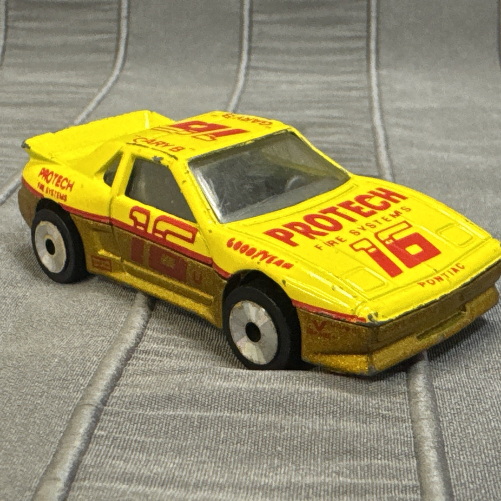 Matchbox Pontiac Fiero, Yellow, #16 Protech Fire Systems