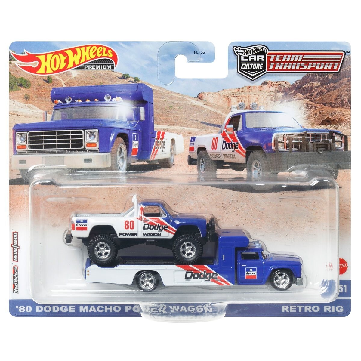 Hot Wheels 2023 Team Transport ’80 Dodge Macho Power Wagon & Retro Rig 1:64