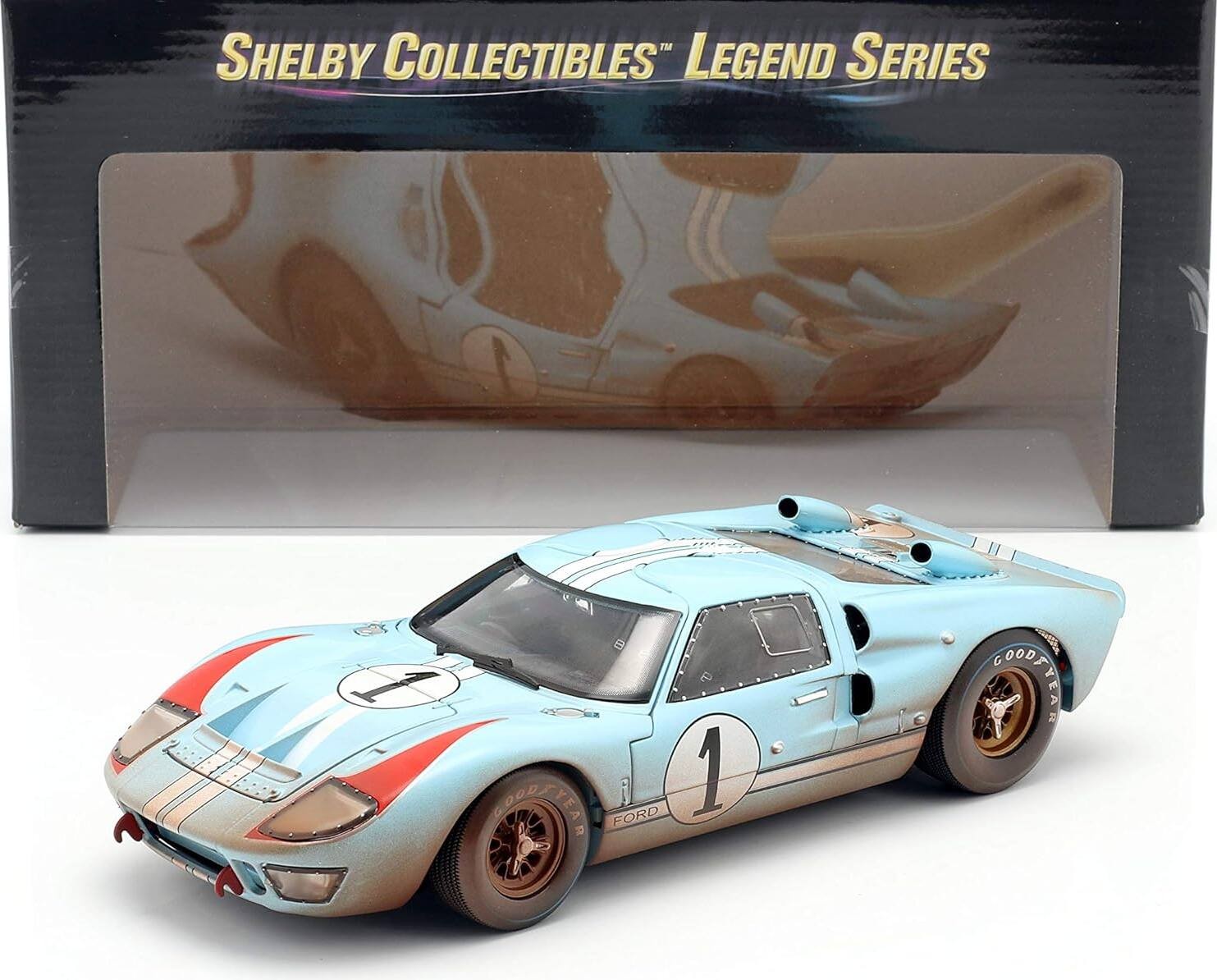 1966 Ford GT40 Mk II Ken Miles End of Race in 1:18 Scale by Shelby Collectibles