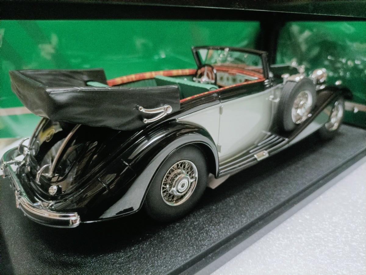 Cult 1:18 Mercedes Benz 540K B 1936 Black Silver Convertible Vintage Car Model