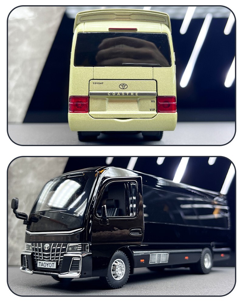 1:32 Alloy Coaster Bus Diecast Model – Sound & Light Toy Vehicle Gift