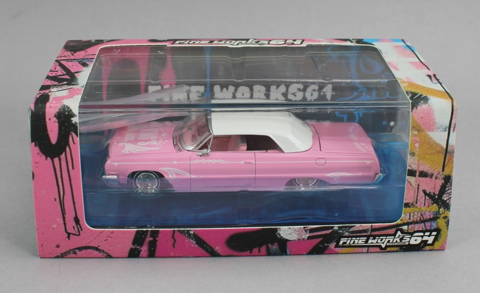 1:64 *FINE WORKS 64* Pink Chevrolet IMPALA *LOWRIDER* High Detail NIB