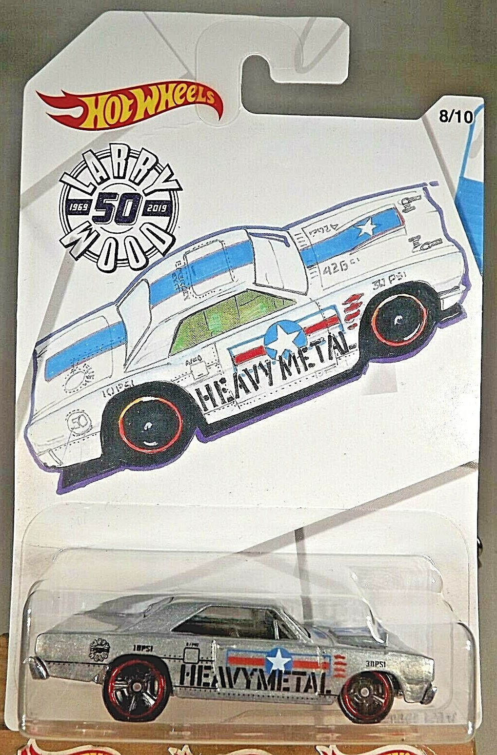 2019 Hot Wheels Larry Wood 50 Years Series 8/10 ’68 DODGE DART Silver w/BlackMC5