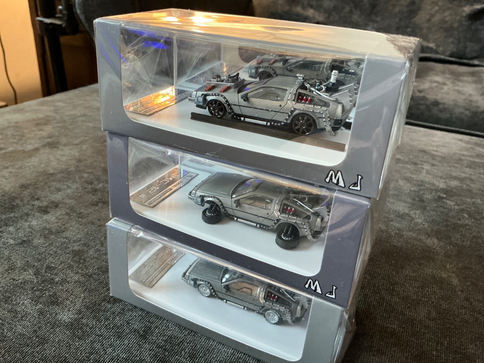 1/64 Back to the Future DeLorean Car Set! All Three Movie Cars NIB