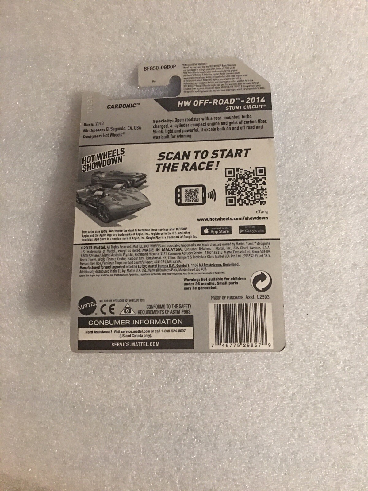 2014 Hot Wheels HW OFF-ROAD Carbonic104/250 (Satin Red Version)New On Card B107