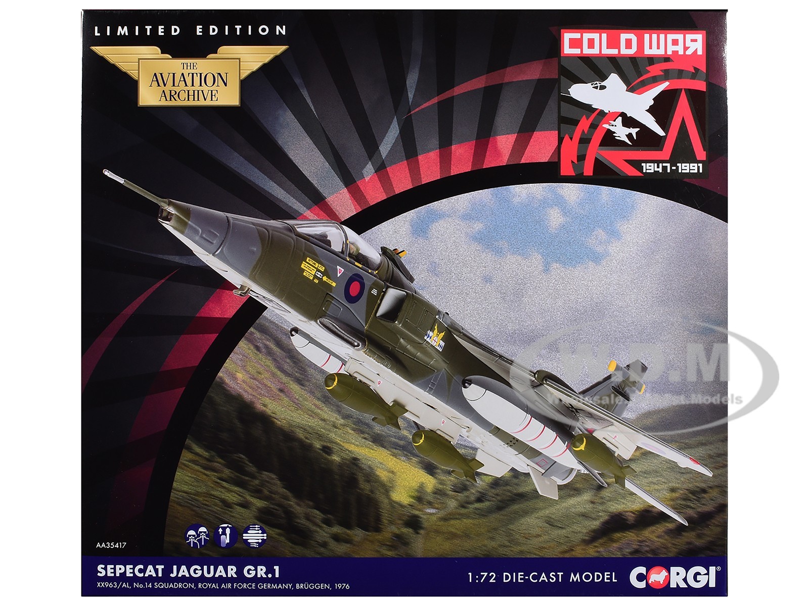 SEPECAT JAGUAR GR.1 AIRCRAFT “RAF GERMANY” (1976) 1/72 DIECAST BY CORGI AA35417