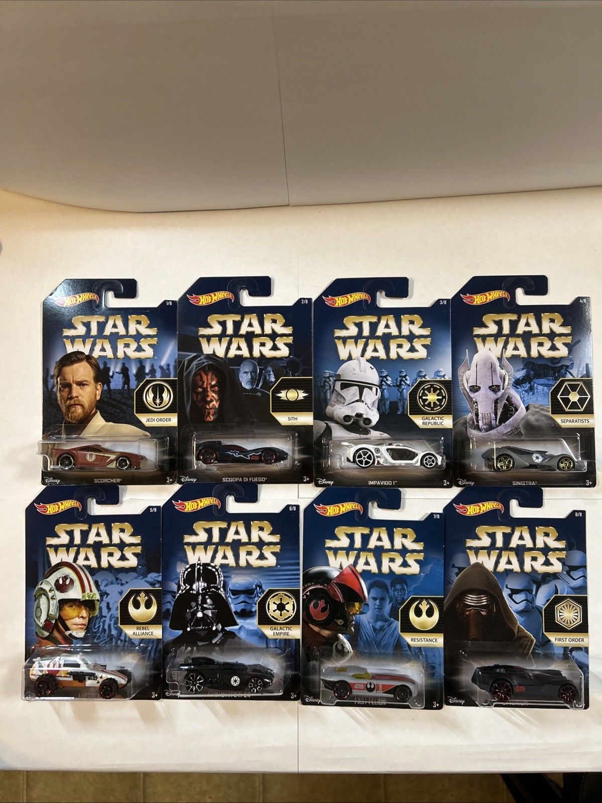 2015 Hot Wheels Star Wars Factions Car Lot Complete set of 8