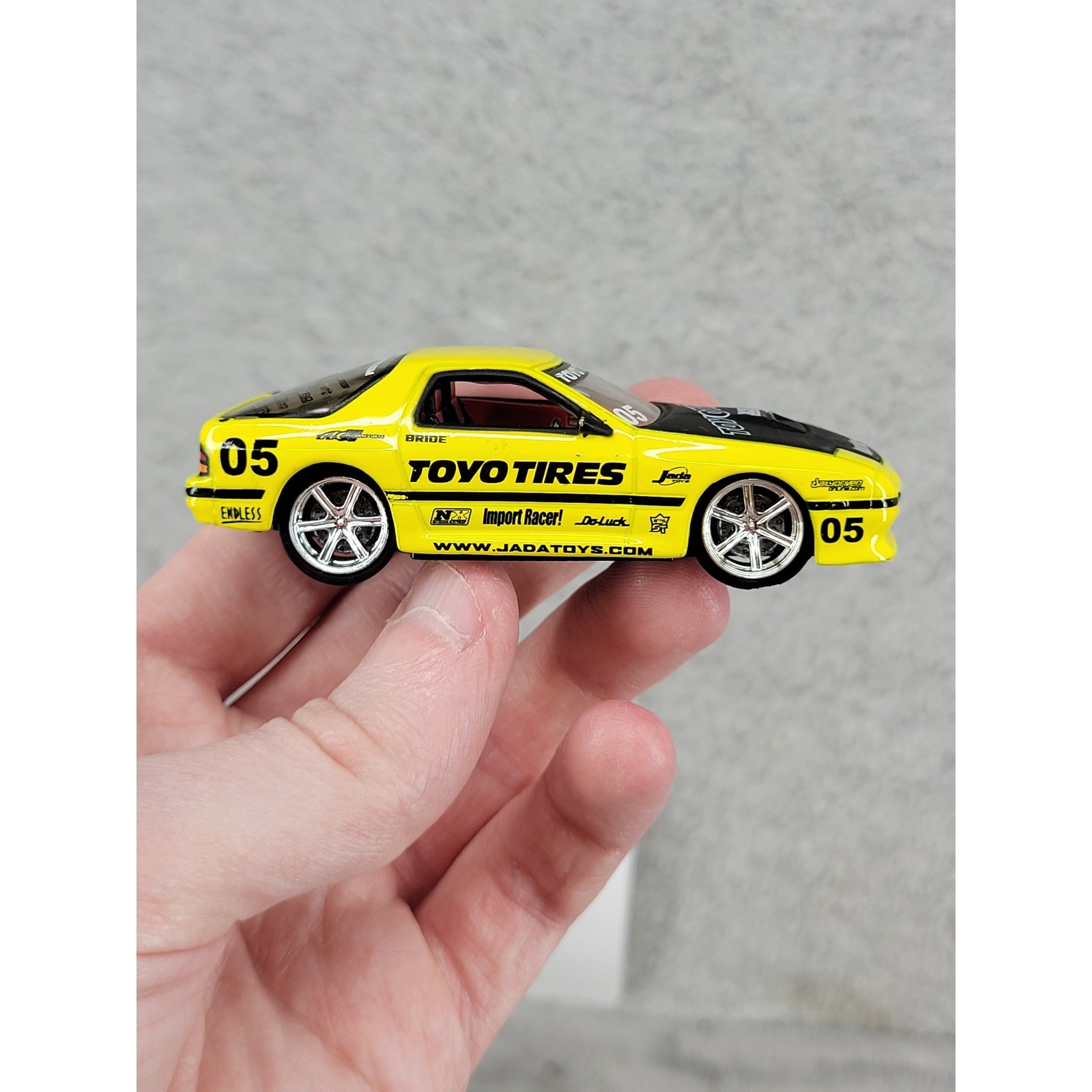 Jada Toys Import Racer Mazda RX-7 FC3S Yellow Toyo Tires 1:64 Diecast Car 05