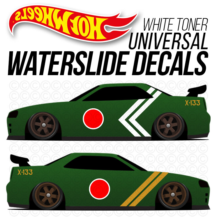 1/64 Scale ZERO FIGHTER WaterSlide Decals White Toner Universal for Hot Wheels