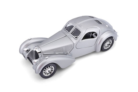 BUGATTI ATLANTIC HARD TOP SILVER 1/24 DIECAST CAR BBURAGO 18-22092SV