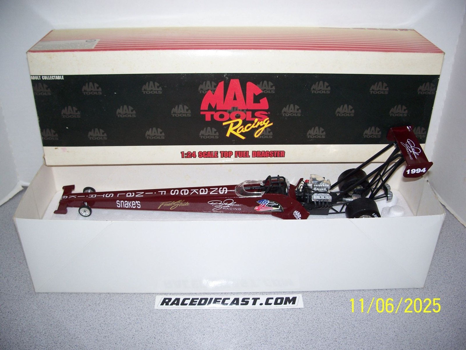 DON PRUDHOMME 1/24 SNAKE FINAL STRIKE 95 TOP FUEL DRAGSTER WING REPAIRED ACT
