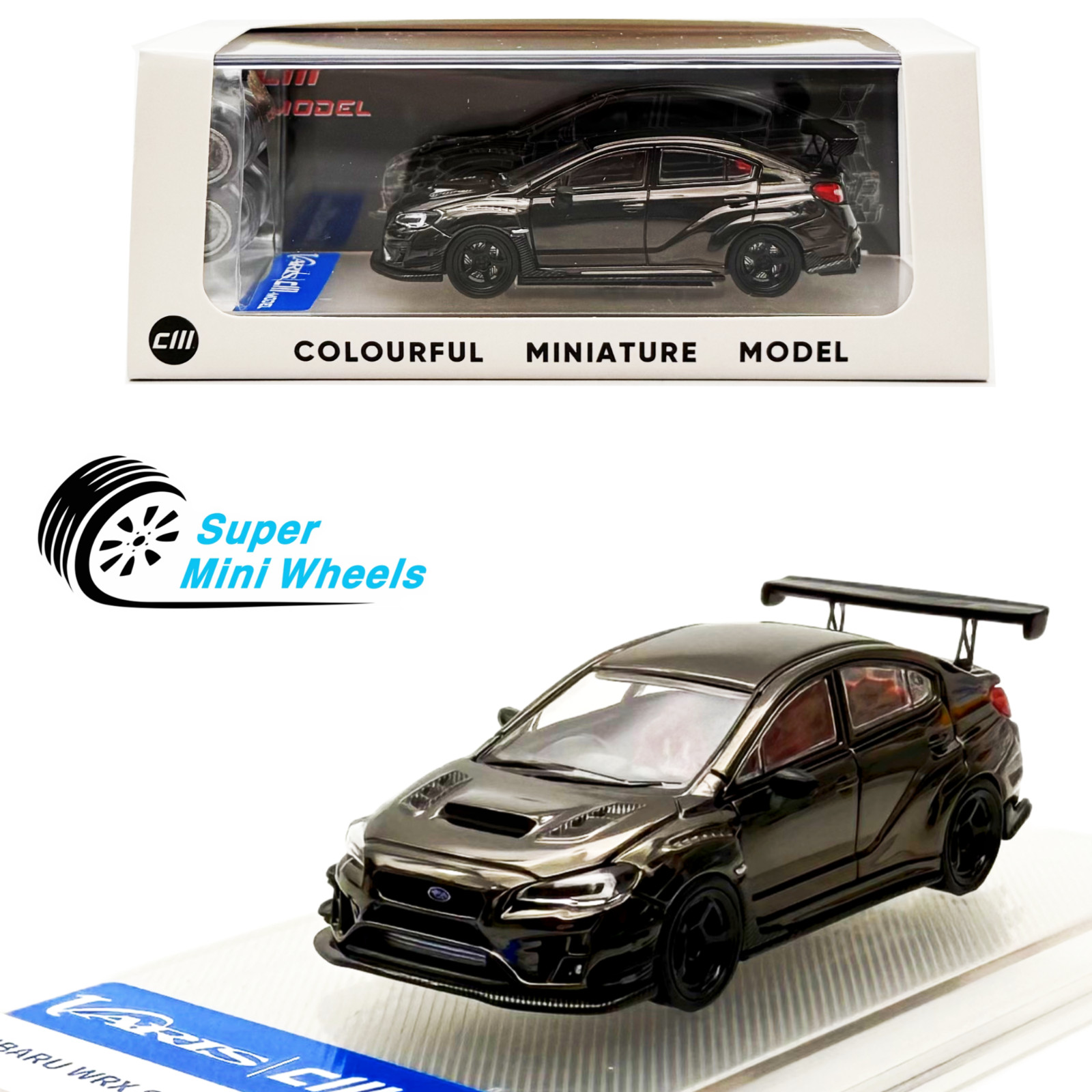 CM-Model 1:64 Subaru STi Varis WideBody 1.0 – Chrome Black