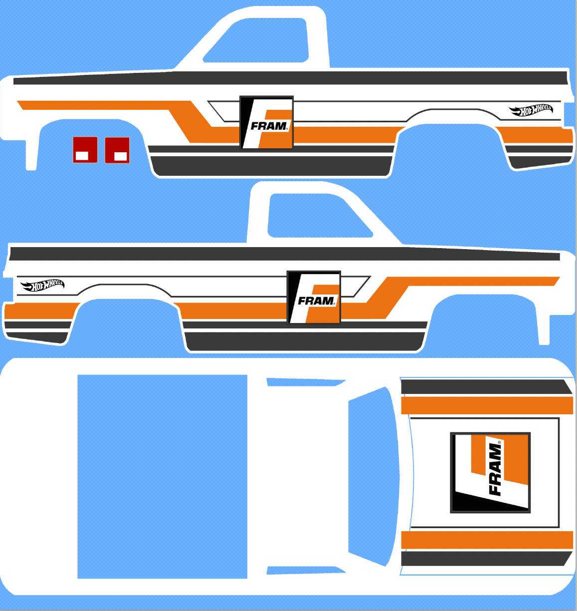 83 CHEVY SILVERADO (WHITE TONER) DECALS FRAM