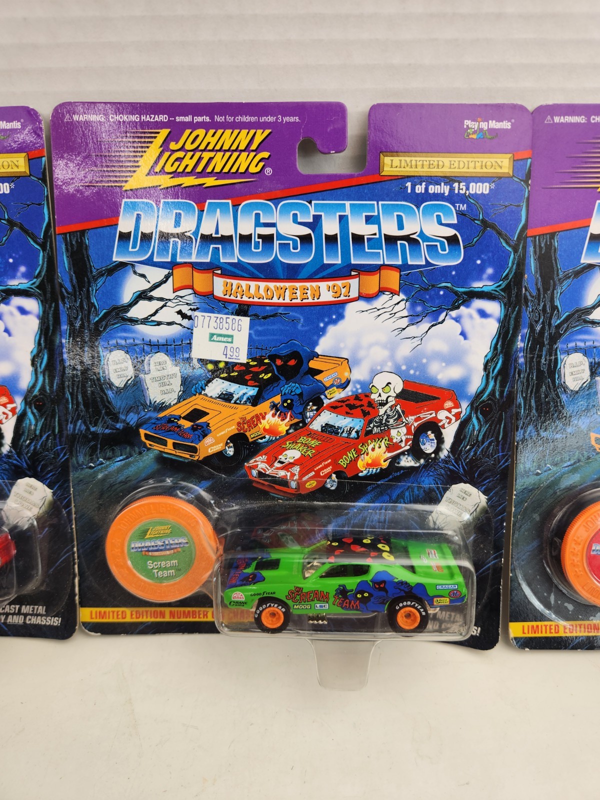 Johnny Lightning Dragsters Halloween 97 Scream Team & Bone Shaker Lot Of 3 Cars