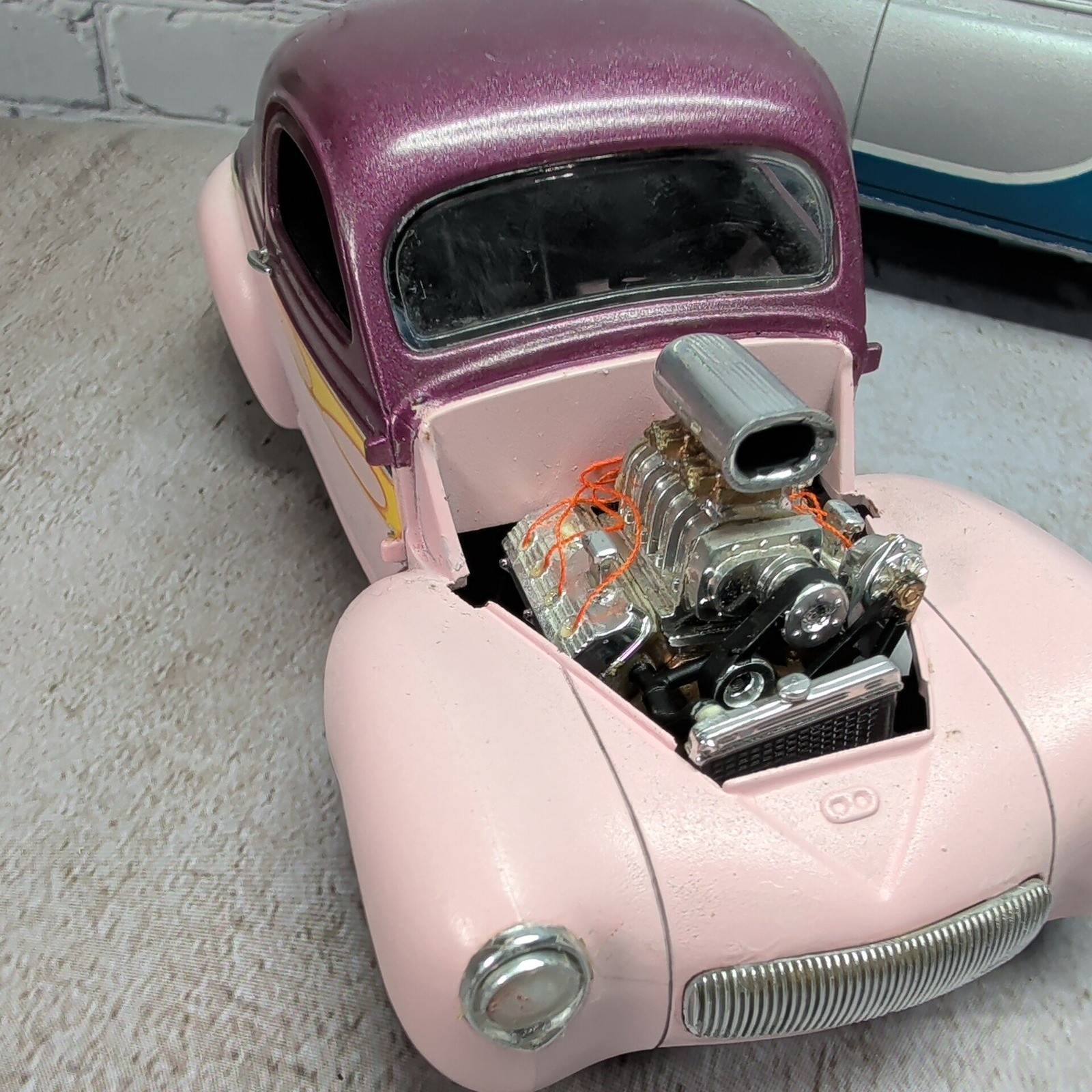 Built Custom Hot Rod Model Car Lot Willys Coupe & Chevy Drag Style